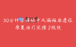 30分钟掌握脑中风偏瘫后遗症康复治疗实操 2视频