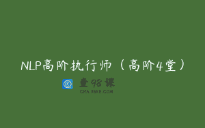 NLP高阶执行师（高阶4堂）