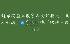 超写实虚拟数字人面部捕捉，真人驱动，数字人出镜（软件＋教程）