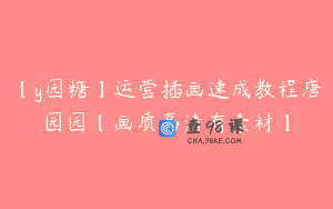 【y园糖】运营插画速成教程唐园园【画质高清有素材】