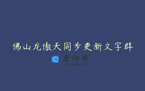 佛山龙傲天同步更新文字群