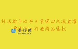 抖店新手必学《掌握四大流量爆增技巧》打造商品爆款