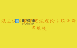 浪主说《股票波浪理论》培训课程视频
