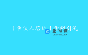 【合伙人培训】全网引流
