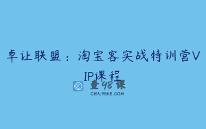 卓让联盟：淘宝客实战特训营VIP课程