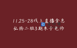 11.25-28线上直播全息弘扬二班3期木子老师