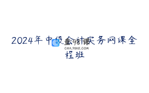 2024年中级会计实务网课全程班