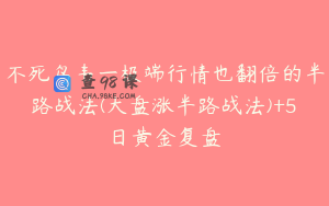 不死鸟韦一极端行情也翻倍的半路战法(大盘涨半路战法)+5日黄金复盘