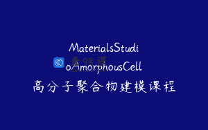 MaterialsStudioAmorphousCell高分子聚合物建模课程
