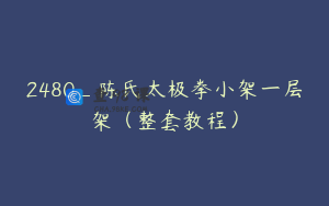 2480_陈氏太极拳小架一层架（整套教程）