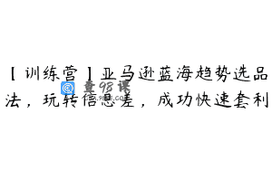 【训练营】亚马逊蓝海趋势选品法，玩转信息差，成功快速套利