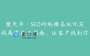 樊天华·SEO网站排名优化实战高级技法指南，让客户找到你