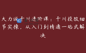 大力说千川进阶课：千川投放细节实操，从入门到精通一站式解决