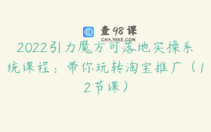 2022引力魔方可落地实操系统课程：带你玩转淘宝推广（12节课）