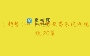 【趋势小辉】趋势交易系统课视频 20集