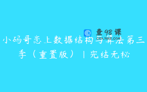 小码哥恋上数据结构与算法第三季（重置版）|完结无秘
