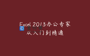 Excel 2013办公专家从入门到精通