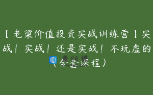 【老梁价值投资实战训练营】实战！实战！还是实战！不玩虚的（全套课程）