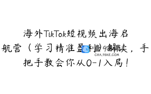 海外TikTok短视频出海启航营（学习精准盈利）解读，手把手教会你从0-1入局！