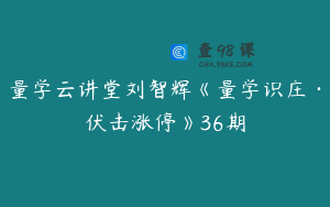 量学云讲堂刘智辉《量学识庄·伏击涨停》36期
