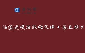 估值建模技能强化课《第五期》