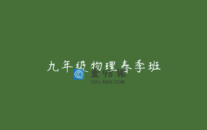 九年级物理春季班