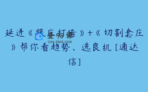 延进《跟庄打猎》+《切割套庄》帮你看趋势、选良机 [通达信]