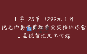【学-23节-1299元】许悦老师影视剪辑带货实操训练营_星悦智汇文化传媒