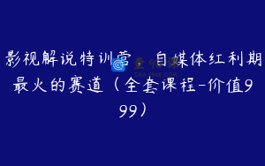 影视解说特训营，自媒体红利期最火的赛道（全套课程-价值999）