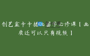 创艺盒卡卡插画留学必修课【画质还可以只有视频】