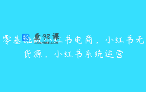 零基础做小红书电商，小红书无货源，小红书系统运营