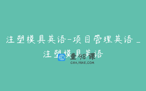 注塑模具英语-项目管理英语_注塑模具英语