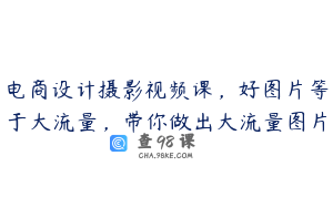 电商设计摄影视频课，好图片等于大流量，带你做出大流量图片
