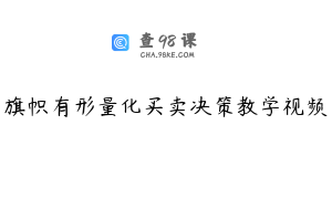 旗帜有形量化买卖决策教学视频