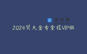 2024贸大金专全程VIP班