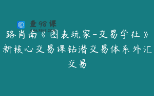 路肖南《图表玩家-交易学社》新核心交易课钻潜交易体系外汇交易