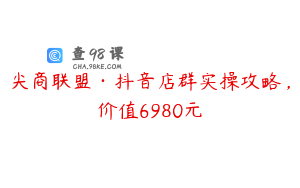 尖商联盟·抖音店群实操攻略，价值6980元