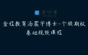 金程教育汤震宇博士-个股期权基础视频课程