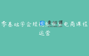 零基础学会短视频带货电商课程运营