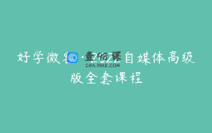 好学微客·2022自媒体高级版全套课程