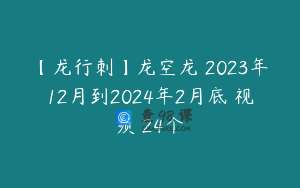 【龙行刺】龙空龙 2023年12月到2024年2月底 视频 24个