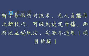 新字幕雨防封技术，无人直播再出新技巧，可做到稳定开播，西游记互动玩法，实测不违规【项目拆解】