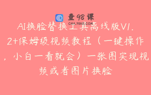 AI换脸替换工具离线版V1.2+保姆级视频教程（一键操作，小白一看就会）一张图实现视频或者图片换脸