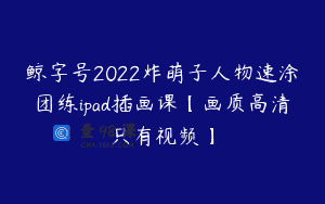 鲸字号2022炸萌子人物速涂团练ipad插画课【画质高清只有视频】