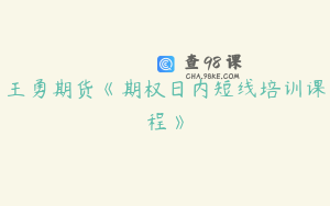 王勇期货《期权日内短线培训课程》