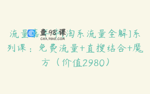 流量嘉年华[淘系流量全解]系列课：免费流量+直搜结合+魔方（价值2980）