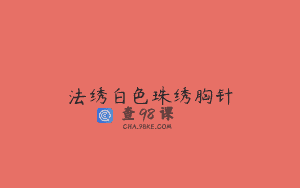 法绣白色珠绣胸针