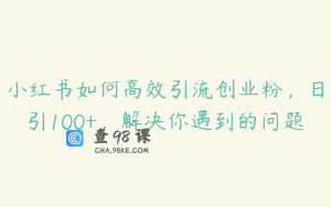 小红书如何高效引流创业粉，日引100+，解决你遇到的问题