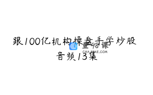 跟100亿机构操盘手学炒股 音频13集