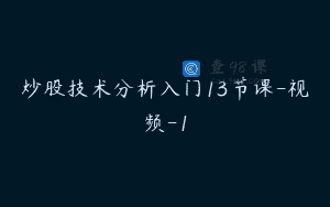 炒股技术分析入门13节课-视频-1